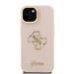 Guess PU Grained 4G Logo Stand Camera Frame Case Защитный чехол для iPhone 13 / розовый