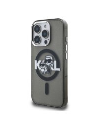 Karl Lagerfeld IML Glitter Karl and Choupette Sketch MagSafe Case Защитный чехол для iPhone 15 Pro / чёрный