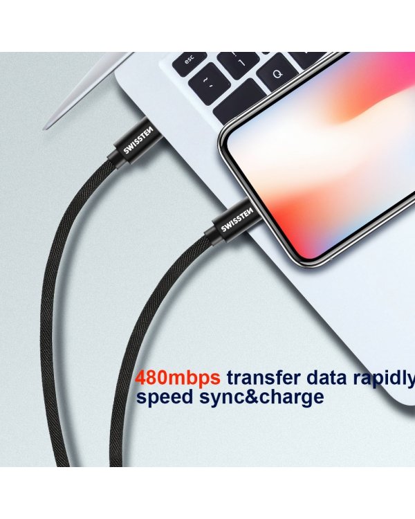 Swissten Textile USB-C - Lightning MFi кабель для передачи данных и зарядки 1.2m