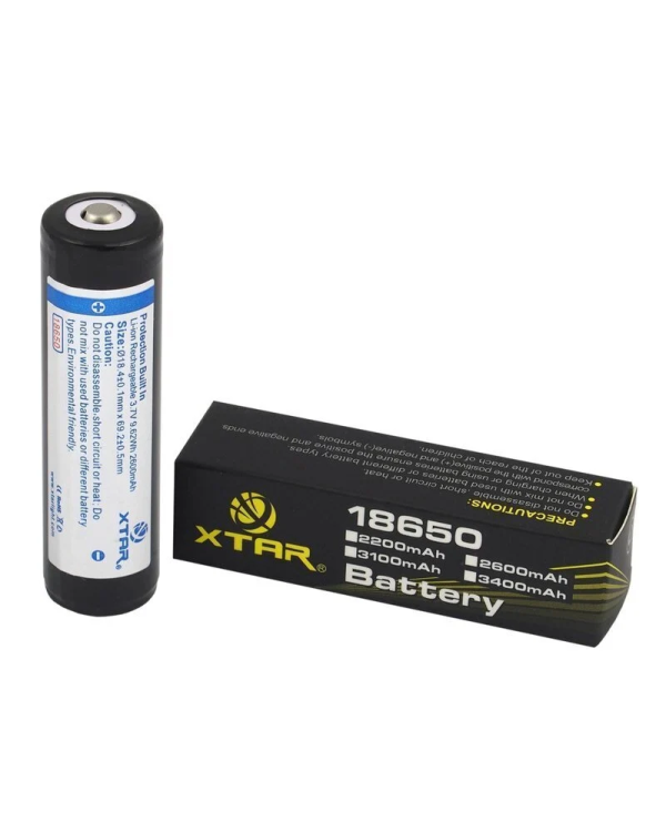 XTAR Перезаряжаемый аккумулятор 3.7В / 2600мАч / Литий-ионный