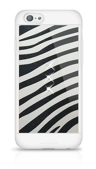 White Diamonds Safari Zebra Силиконовый чехол С Кристалами Swarovski для Apple iPhone 6 / 6S Черно - Белый