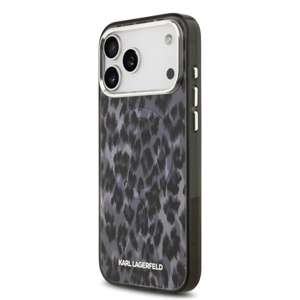 Karl Lagerfeld IML Leopard MagSafe Case Защитный чехол для iPhone 17 Pro Max / серый