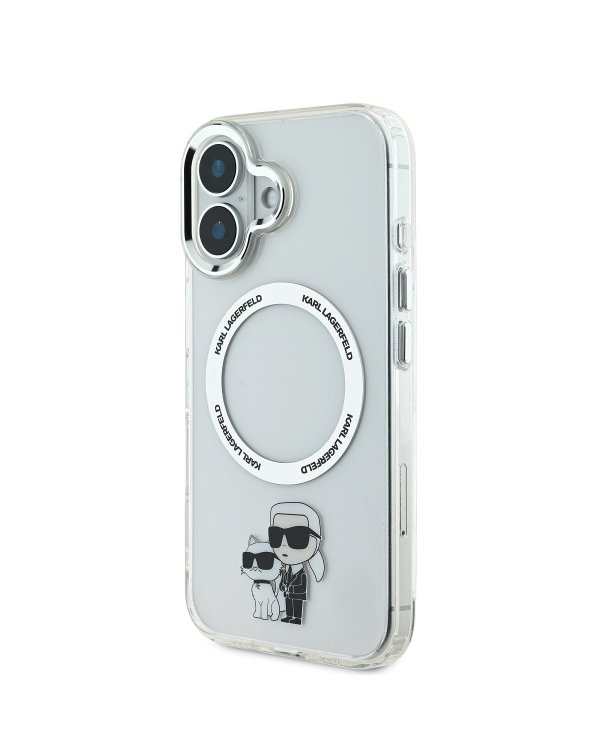 Karl Lagerfeld IML Karl and Choupette MagSafe Case Защитный чехол для iPhone 16 Plus / прозрачный