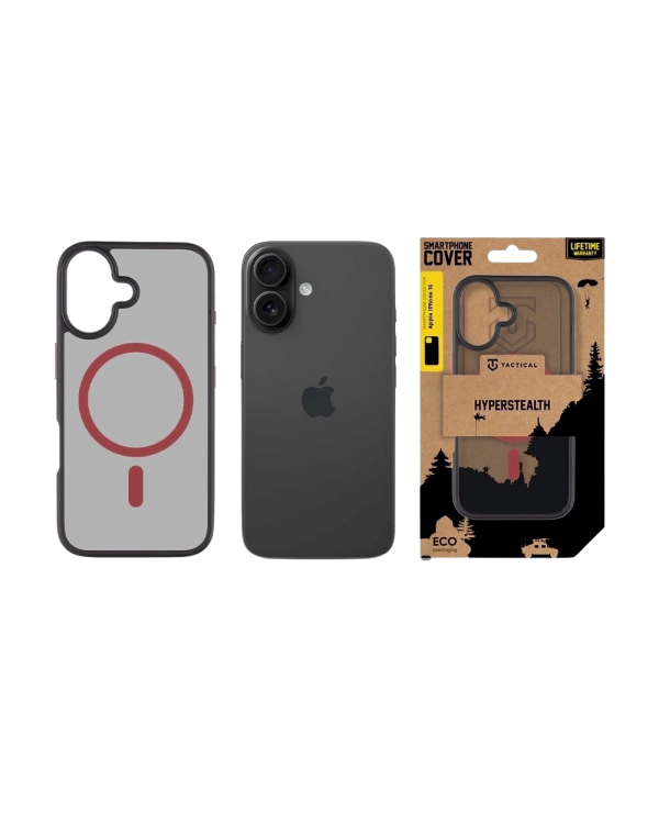 Дополнительное изображение книги «Tactical MagForce Hyperstealth 2.0 Cover Защитный чехол для iPhone 16 / чёрный/красный»