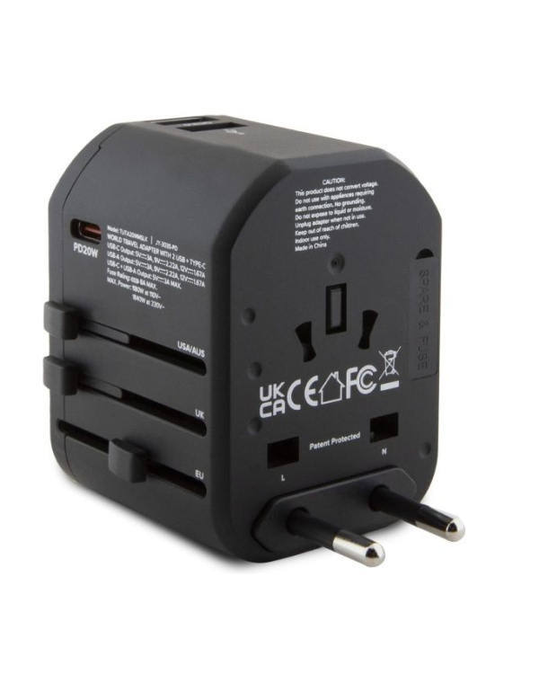 Tumi TUTA20WMSLK Адаптер для путешествий 20W USB-C 2x USB-A