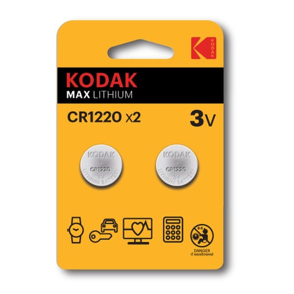 Kodak Lithium CR1220 / 3V Батарея (2шт.) Kodak Lithium CR1220 / 3V Батарея (2шт.)
