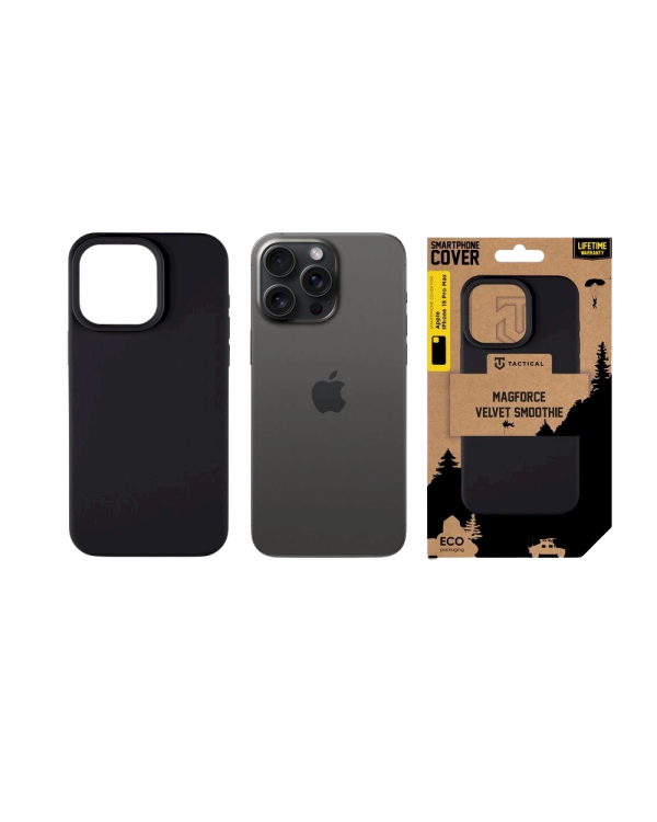 Tactical MagForce Velvet Smoothie Cover Защитный чехол для Apple iPhone 15 Pro Max / асфальт