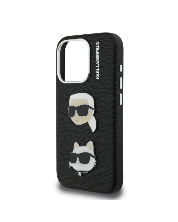 Karl Lagerfeld Grained PU K&CH Heads Case Чехол для Apple iPhone 15 Pro Max