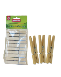 Sauber Прищепки для белья деревянные / 20 шт.