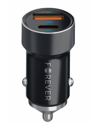 Forever CC-06 USB-C / USB Автомобильное Зарядное Устройство + USB-C - USB-C Кабель