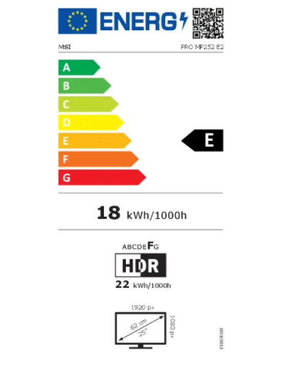 MSI Pro MP252 E2 Монитор 24.5" / Full HD / LED / 1920 x 1080