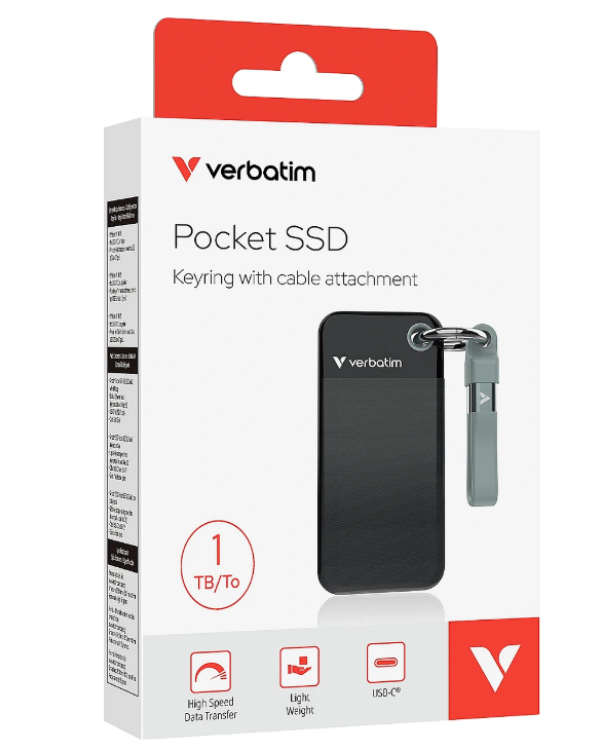 Verbatim 32190 Pocket USB-C Внешний SSD-Hакопитель 1TB