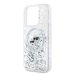 Karl Lagerfeld Liquid Glitter Karl and Choupette Heads MagSafe Защитный чехол для iPhone 15 Pro / прозрачный