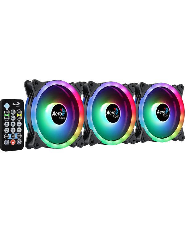 Aerocool DUO 12 PRO ARGB 12cm Комплект кулеров для компьютера с дистанционным управлением