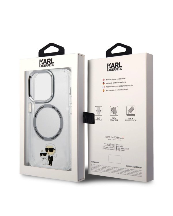 Karl Lagerfeld IML Karl and Choupette MagSafe Case Защитный чехол для iPhone 15 Pro / прозрачный