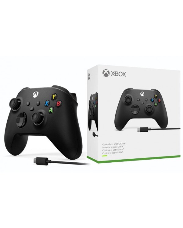 Microsoft Xbox Wireless Controller Carbon Black Игровой контроллер / чёрный / USB-C / Bluetooth (1V8-00015)