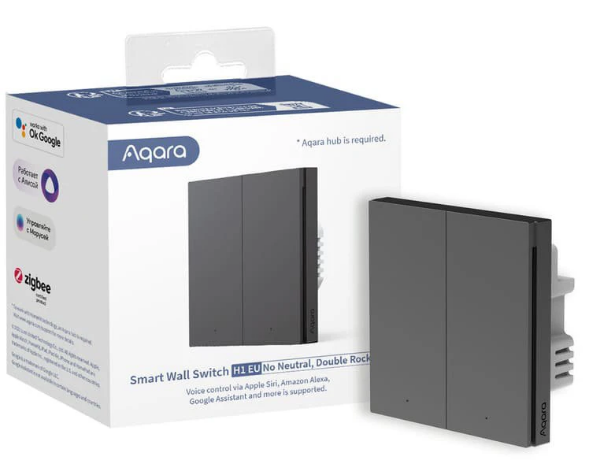 Aqara WS-EUK02-G Умный Настенный Выключатель H1 Двухклавишный