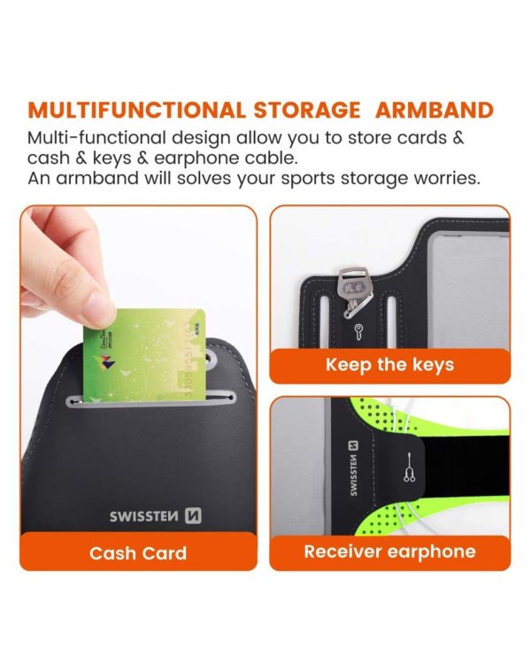 Swissten Чехол Повязка на руку для телефонов до 7 дюймов