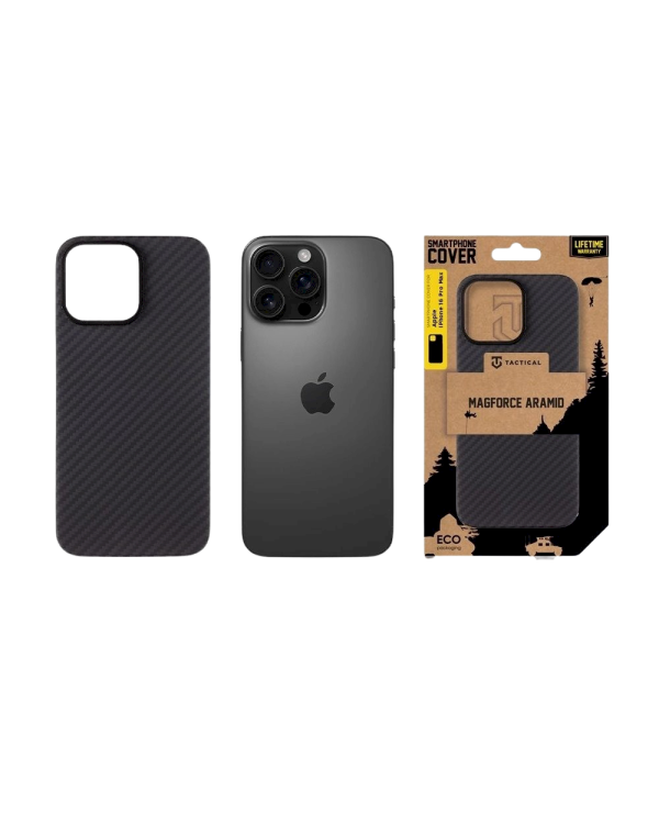 Tactical MagForce Aramid Cover Защитный чехол для Apple iPhone 16 Pro Max / чёрный