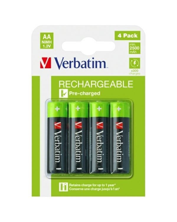Verbatim 49517 Перезаряжаемые батарейки AA 2500mAh 4шт