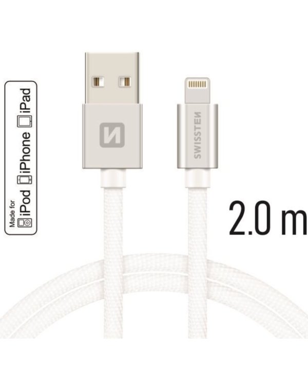 Swissten MFI Textile Fast Charge 3A Lightning Кабель Для Зарядки и Переноса Данных 2m