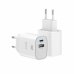 Swissten Edge GaN Зарядное устройство USB-C PD 20W + USB-A 18W QC