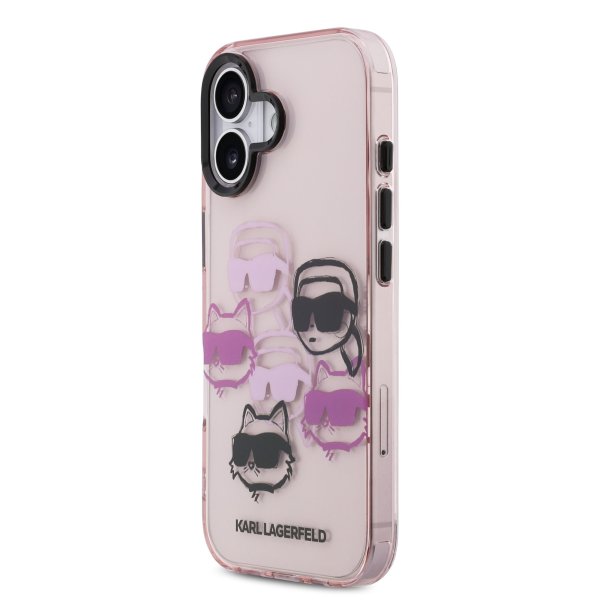 Karl Lagerfeld IML Multi K&CH Heads Case Защитный чехол для iPhone 17 / розовый