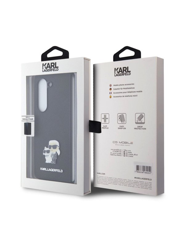 Karl Lagerfeld PU Saffiano Karl and Choupette NFT Защитный чехол для Samsung Galaxy Z Fold5 / чёрный