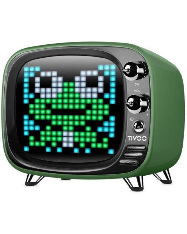 Divoom Tivoo Bluetooth 5.0 Портативная Колонка 8 bit / Будильник / Апликация / Соц. сети / Градусник зеленый