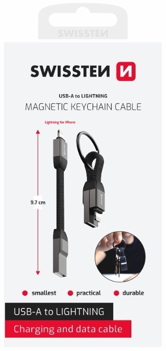 Swissten Magnetic Keychain USB-A - Lightning Кабель 9.7cm