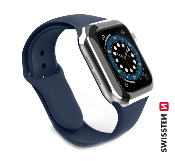 Swissten Cиликоновый Pемешок для Apple Watch 1/2/3/4/5/6 / SE / 42 мм / 44 мм