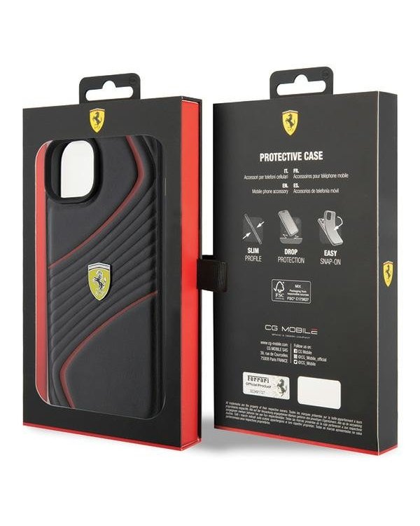 Ferrari Twist Metal Logo Back Case Защитный Чехол для Apple iPhone 15 Plus