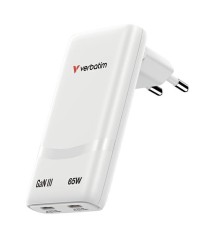 Verbatim Fold n Go Сетевой зарядное устройство USB-C / 65W / белый