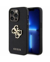 Guess Leather Perforated 4G Glitter Logo Back Case Защитный Чехол для Apple iPhone 15 Pro