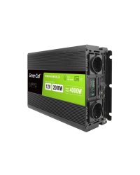 Green Cell PowerInverter Инвертер питания LCD / 12V / 2000 / 4000W / Pure Sine Wave
