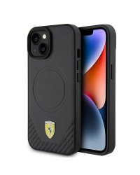 Ferrari Carbon Metal Logo MagSafe Back Case Защитный Чехол для Apple iPhone 15