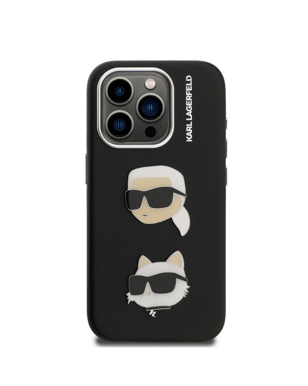 Karl Lagerfeld Grained PU K&CH Heads Case Чехол для Apple iPhone 15 Pro Max