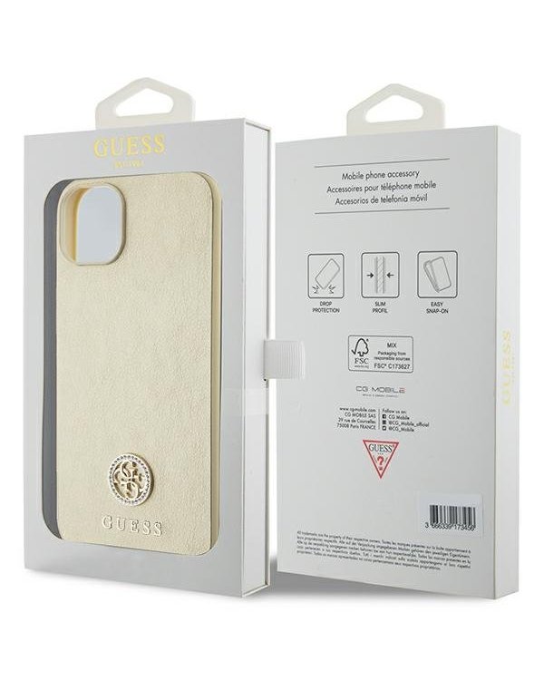 Guess Strass Metal Logo Back Case Защитный Чехол для Apple iPhone 15 Plus