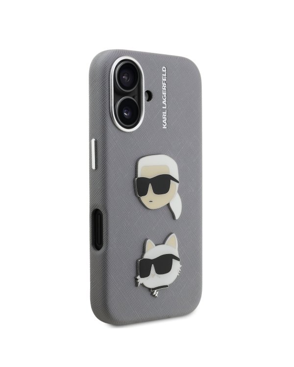 Karl Lagerfeld Grained PU K&CH Heads Case Чехол для Apple iPhone 16