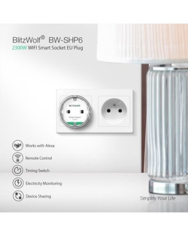 Дополнительное изображение книги «Blitzwolf BW-SHP6 Smart Socket Умная розетка 3,8kW / Google Home / IFTTT»