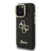 Guess PU Grained 4G Logo Stand Camera Frame Case Защитный чехол для iPhone 15 Pro Max / чёрный