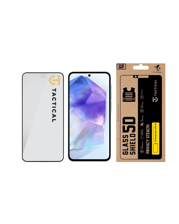 Tactical Glass Shield Privacy Stealth 5D Защитное стекло для Samsung Galaxy A55 5G / чёрный