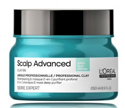 L’Oréal Professionnel Scalp Advanced Anti-Oiliness Профессиональный глиняный 2-в-1 шампунь и маска для глубокой очистки 250 ml
