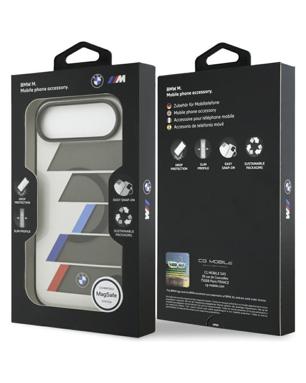 BMW M IML Metal Buttons Tricolor Lines MagSafe Case Защитный Чехол для Apple iPhone 17 Air