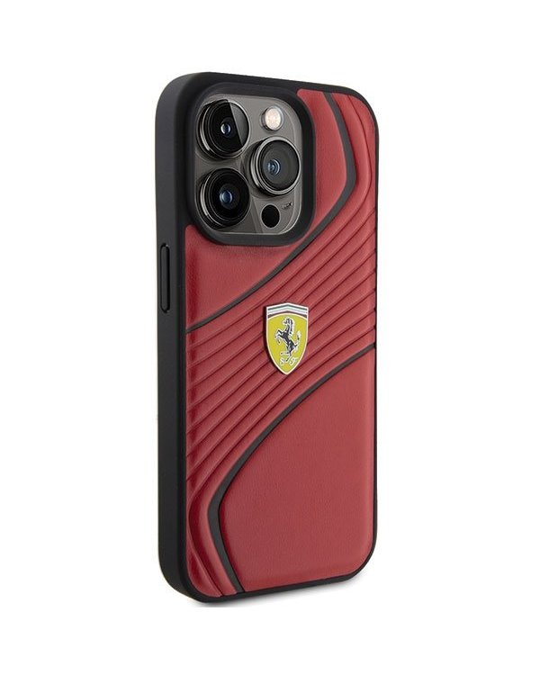 Ferrari Twist Metal Logo Back Case Защитный Чехол для Apple iPhone 15 Pro