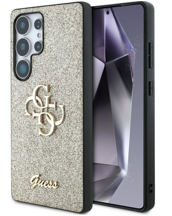 Guess Fixed Glitter Big 4G Metal Logo Чехол для Samsung Galaxy S25 Ultra