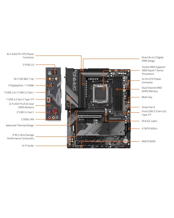 Gigabyte B650 Gaming X AX v2 Материнская плата AMD AM5 / WiFi