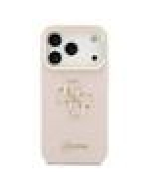 Guess PU Grained 4G Logo Stand Camera Frame Case Защитный чехол для iPhone 17 Pro / розовый