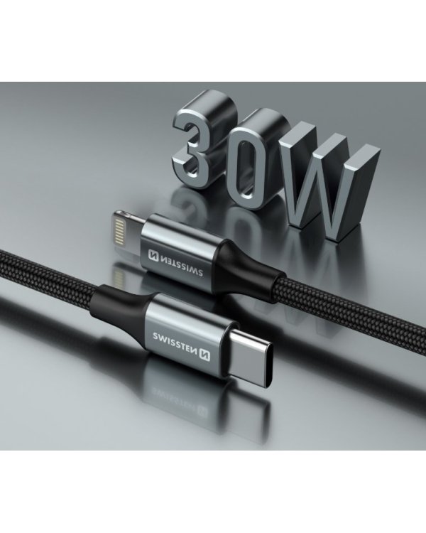 Swissten Textile II USB-C - Lightning Kабель для передачи данных и зарядки 1.5m