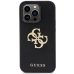 Guess Leather Perforated 4G Glitter Logo Back Case Защитный Чехол для Apple iPhone 15 Pro